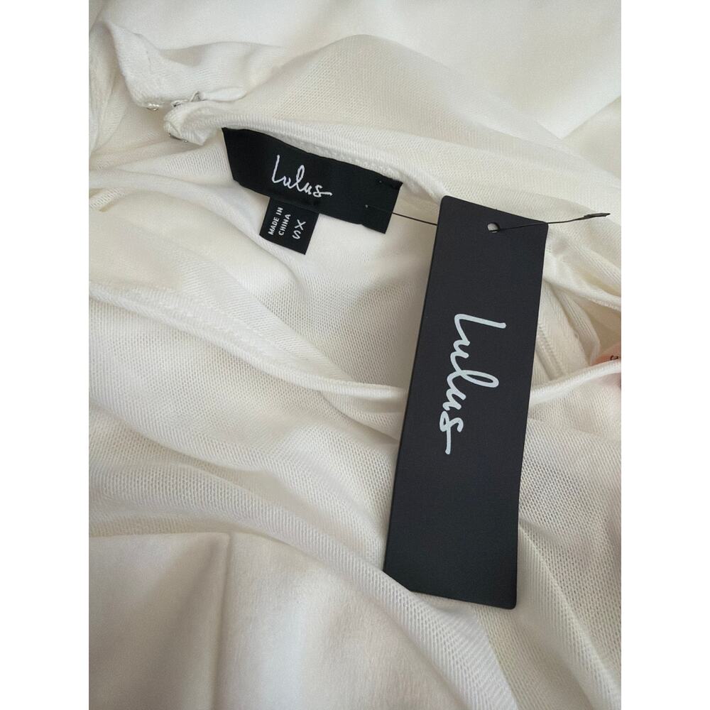 Lulus White illusion long sleeve Maxi Dress XS - Picture 5 of 5